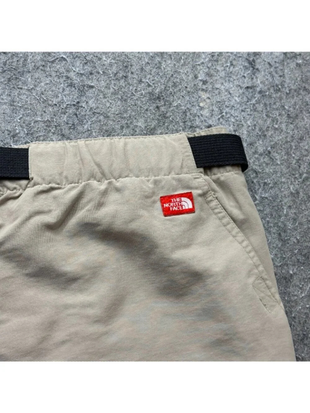 North Face Cargo Shorts Men L Khaki Beige Belted Nylon 10